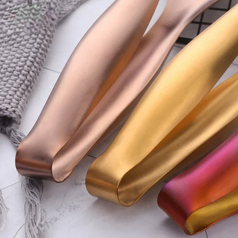 Kitchen Utensils, 1Pc Stainless Steel Food Tongs, Golden Bread Clamp, Salad Clip, Baking Pastry, BBQ Buffet Tongs, Cook