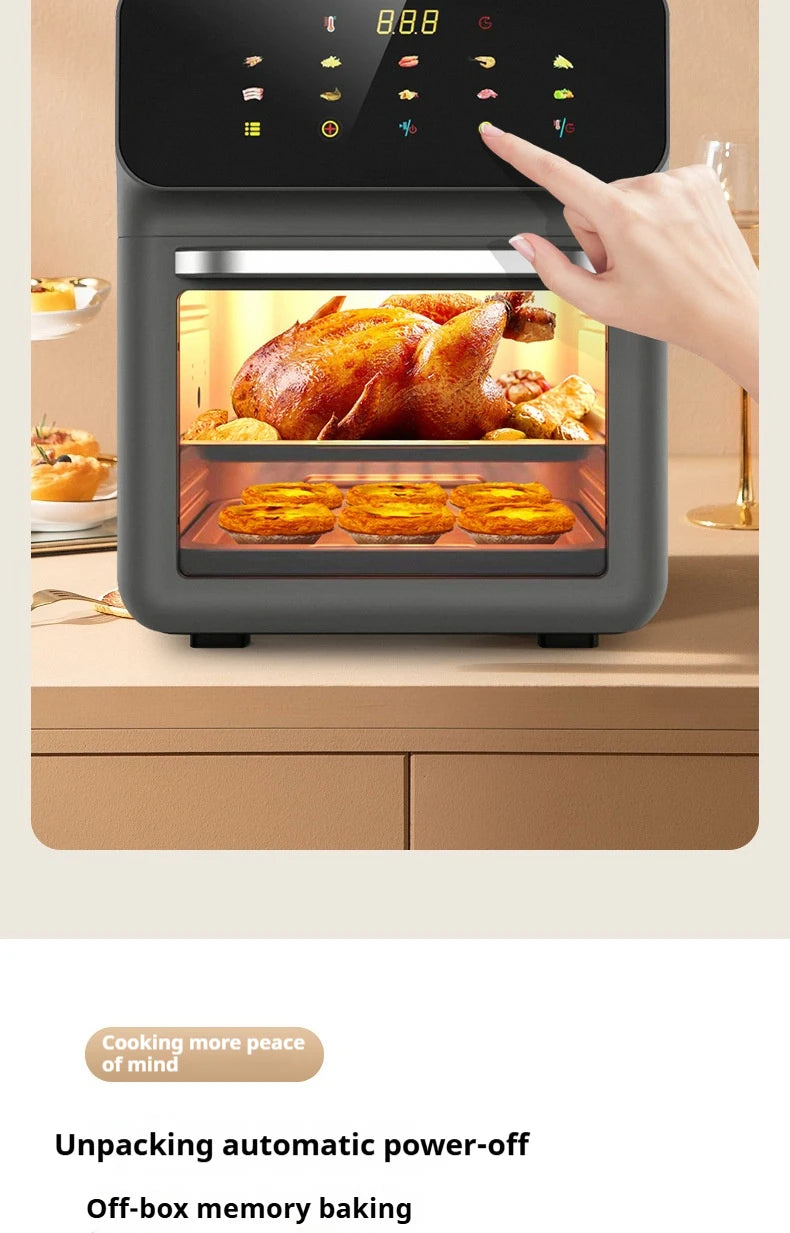 1350W 12L Air Fryer Oven - Multi-Functional Large Capacity, Oil-Free Health, Digital Touchscreen, Home Use, Easy Clean