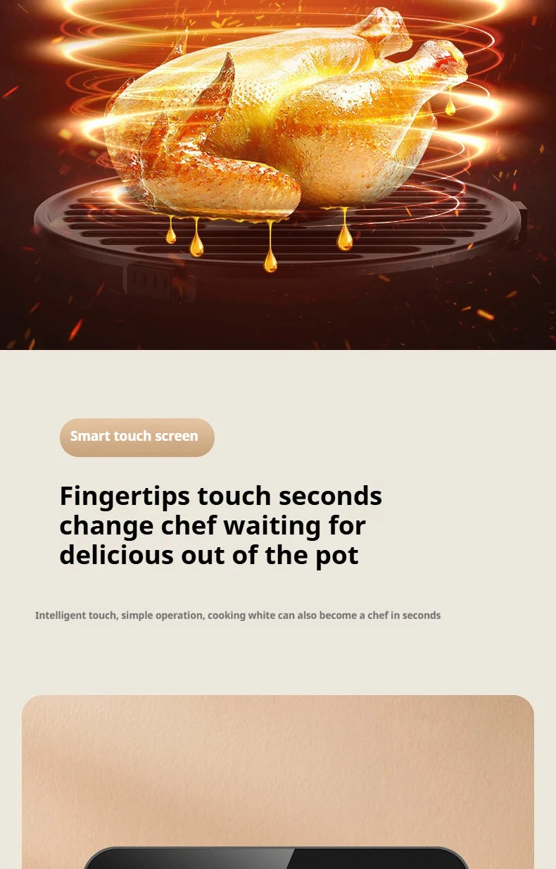 1350W 12L Air Fryer Oven - Multi-Functional Large Capacity, Oil-Free Health, Digital Touchscreen, Home Use, Easy Clean