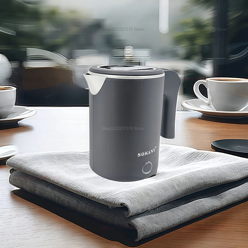 Travel Electric Kettle 500ML Stainless Steel Portable Water Boiler for Tea Coffee Home Office Camping Kitchen Smart Kettle