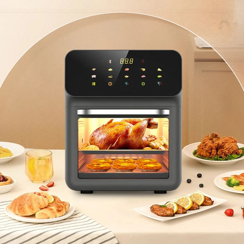 1350W 12L Air Fryer Oven - Multi-Functional Large Capacity, Oil-Free Health, Digital Touchscreen, Home Use, Easy Clean