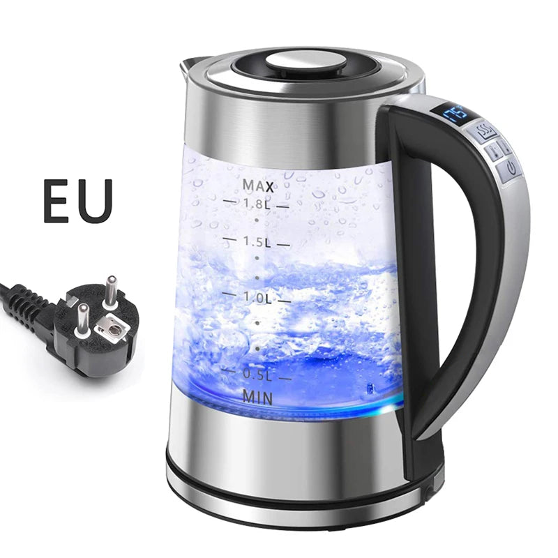 Smart Thermostatic Glass Electric Kettle 1.8L Capacity Automatic Thermostat Suitable for Home, Office, Hotel
