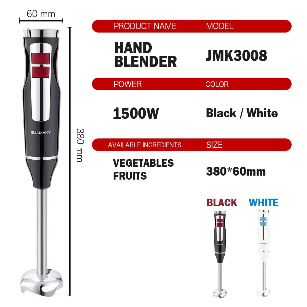 2025 New Household Blender 1500w Multi-functional Cooking Stick Small Baby Auxiliary Food Machine Meat Grinder Food Processor