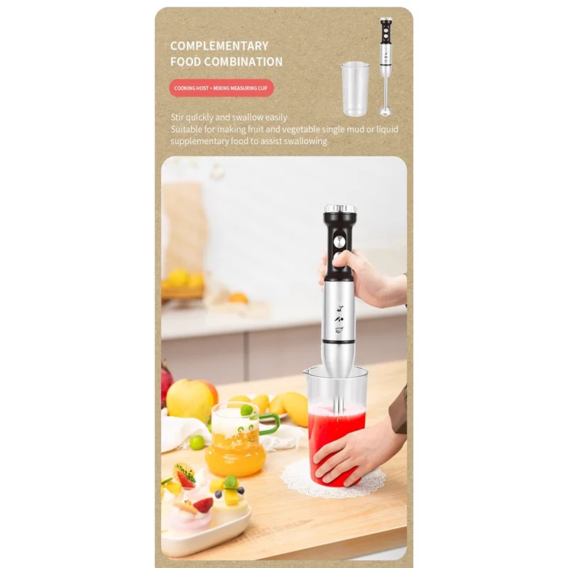 A52Q-Multi-Speed Electric Food Processor 1000W Immersion Hand Blender EU Plug For Kitchen Mixing Smoothies Soups