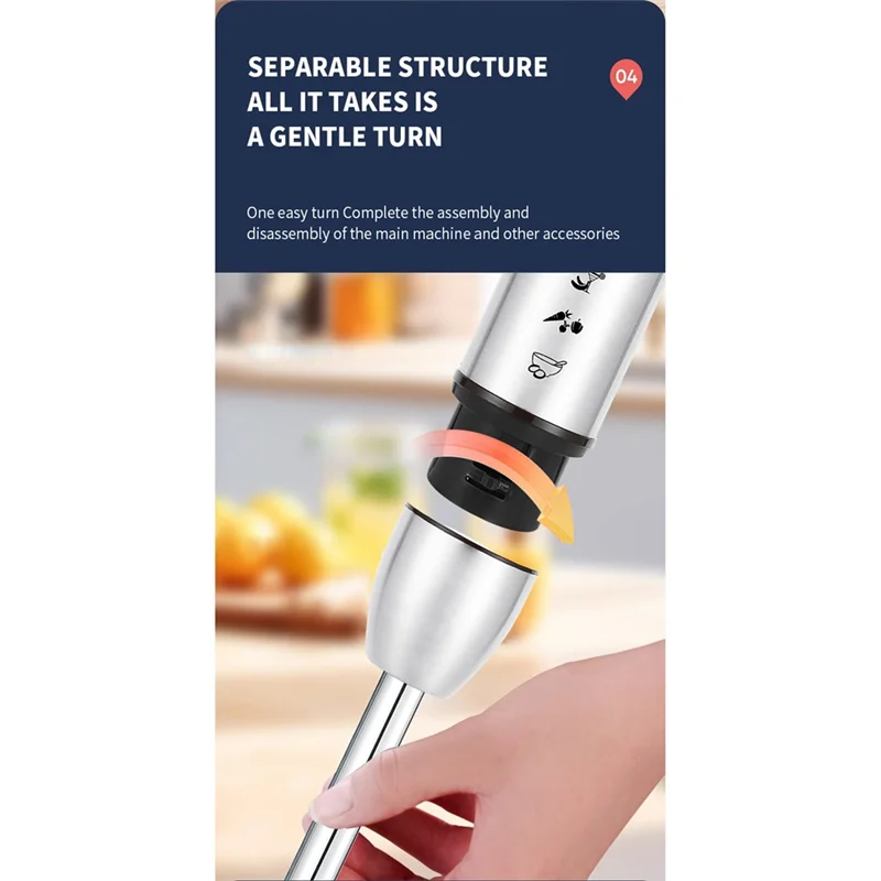 A52Q-Multi-Speed Electric Food Processor 1000W Immersion Hand Blender EU Plug For Kitchen Mixing Smoothies Soups