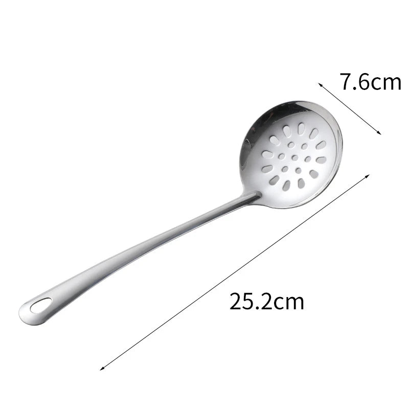 Stainless Steel Kitchen Cooking Pots Spatula Spoon Kitchenware Food Serving Tableware Rice Soup Scoop Colander Home Utensils